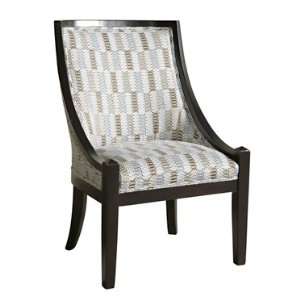  Brown & Blue Patterned High Back Accent Chair: Home 
