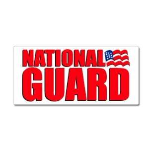  United States National Guard with Flag   Window Bumper 