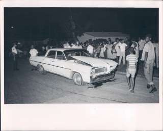 1968 St Petersburg FL Riot Police Control Black Crowd Car Damaged 