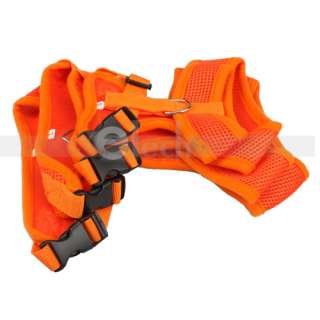 Pet Adjustable Polypropylene Net Dog Safety Harness Leash Orange S M L 