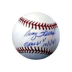  Tracy Stallard Autographed Ball   inscribed Maris 61st 