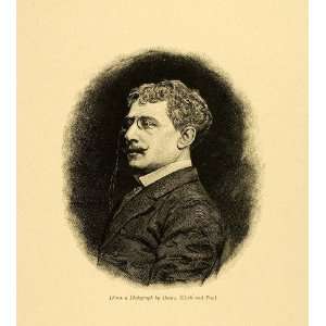  1887 Wood Engraving Cecil Van Haanen Portrait Art Painting 