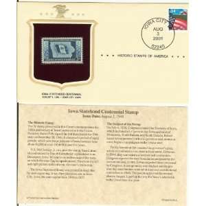  Historic Stamps of America Iowa Statehood Centennial Stamp 