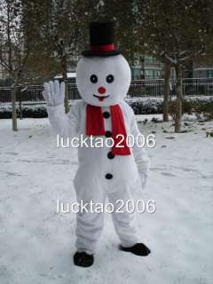 Novel Lovely Snowman Mascot Cartoon Fancy Costume  