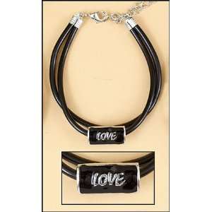  Black Band Adjustable to Any Size Love Slide Charm 