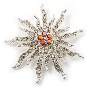  Corsage Sparkling Crystal Star Brooch Jewelry