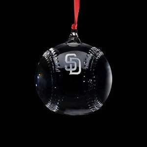  Steuben Glass San Diego Padres Baseball Ornament Sports 