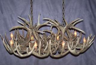   DINING WHITETAIL DEER ANTLER CHANDELIER with DOWN LIGHTS, LAMPS BY CDN