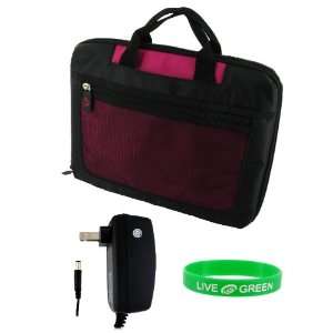   Checkpoint Friendly Netbook Bag with Home Wall Charger   Magenta Black
