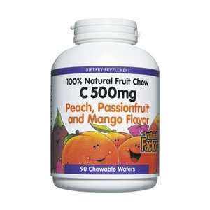 Natural factors vitamin c peach, passionfruit, mango chewables 500mg 