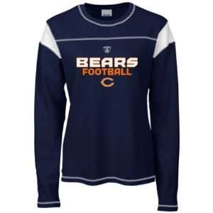 Womens Chicago Bears Navy/White L/S Gemini Too Tshirt:  