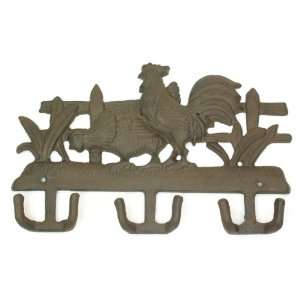  Cast Iron Wall Hook   Chicken & Rooster 