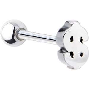  Stainless Steel Dollar Sign Barbell Tongue Ring: Jewelry