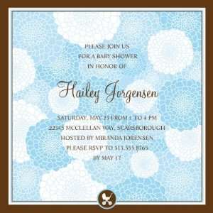  Baby Shower Invitations   Dahlia Blooms   Set of 15 Baby
