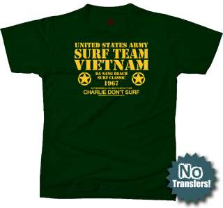 Surf Team Vietnam US Army Nam Charlie War New T shirt  