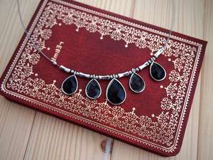 Guess Antique Black Crystal Gemstone Choker Necklace  