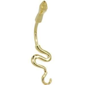  Solid 14kt Yellow Gold Sexy Snake Belly Ring: Jewelry