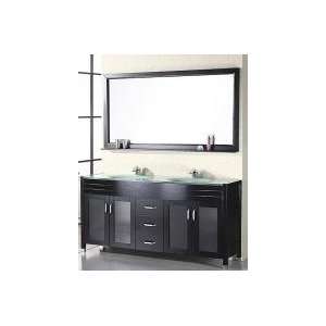   Sink Bathroom Vanity with Glass Countertop and Sinks
