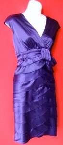 JONES NEW YORK purple stretch satin party dress NEW 12  
