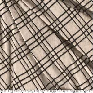  60 Wide Stretch Velvet Burnout Plaid Latte Fabric By The 