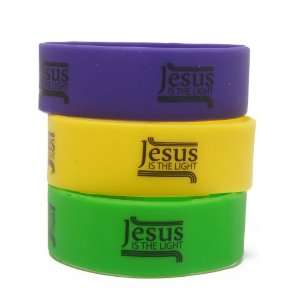  1 Solid Silicone Religious Wristbands   Jesus Is The 
