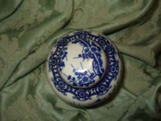 Vintage Cherry Tree Cobalt White Porcelain Ginger Jar  