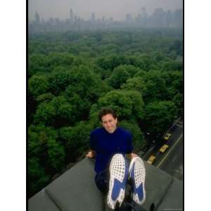  Comedian Jerry Seinfeld Perching Precariously on Roof 