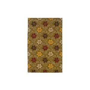   Looped and Tufted Gold Multi Floral Rug   2  6 x 8 
