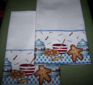 Gingerbread Men Cookies Kitchen Huck Tea Towels Set  