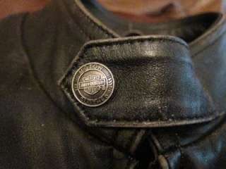 Vtg Harley Davidson VICTORY Mens Distressed Leather Motorcycle Jacket 