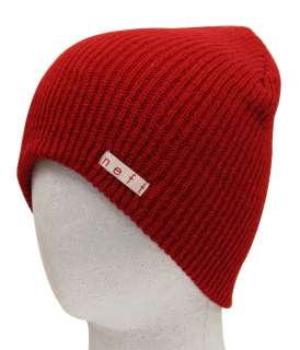 2012 Neff Daily Knit Slouch Red Stretch Beanie Hat Skull Skate 