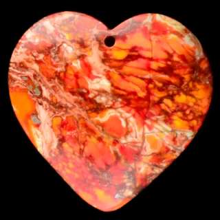 HK26556 40x39x6 Sea Sediment Jasper Heart Pendant Bead  