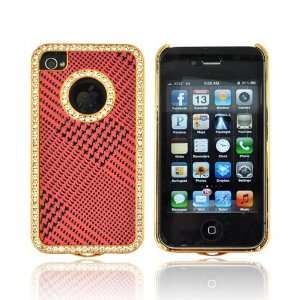   Houndstooth Red Hard Plastic Snap On Shell Case Bling: Electronics