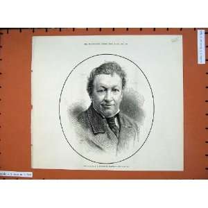   Antique Portrait 1879 Mr Buckstone Comedian Man Print: Home & Kitchen