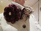 Hand knitted Wool Blend Neck Warmer Cowl Scarf Dicky with Huge Crochet 