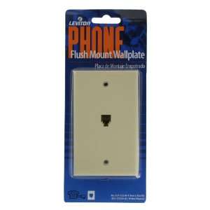   One Piece Flush Mount Phone Jack Wall Plate, Ivory: Home Improvement