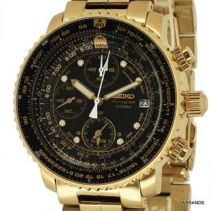 Seiko Sports Flightmaster Chronograph WR200M Gold Watch SNA414 
