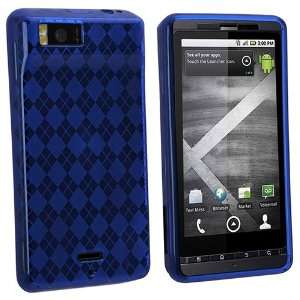   MB810 / Droid X, Clear Dark Blue Argyle: Cell Phones & Accessories