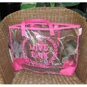  Secret Large Pink Logo Clear Tote Bag   Pink 