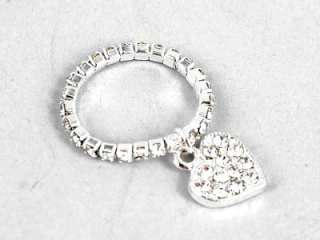 Heart sexy one size rhinestone crystal thumb ring Pleas  