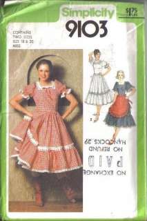   Country Western Cowgirl Simplicity Sewing Pattern Your Choice  