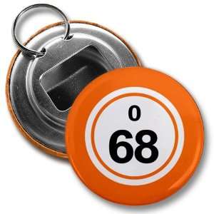 Creative Clam Bingo Ball O68 Sixty eight Orange 2.25 Inch Button Style 