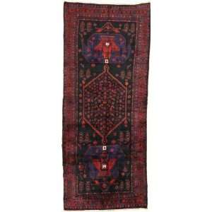   Blue Persian Hand Knotted Wool Sirjan Runner Rug: Furniture & Decor