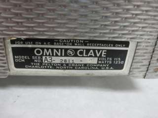 Pelton Crane Omni Clave OCM Auto Vent Time Dental Autoclave Steam 