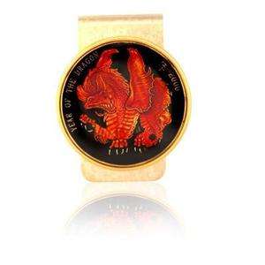 Year of Dragon Medallion Red Coin Money clip CLC MC11  