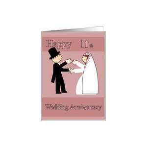  bride and groom 11th wedding anniversary Card Health 