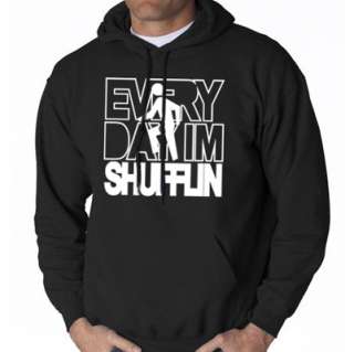 EVERYDAY IM SHUFFLIN T SHIRT SHUFFLING LMFAO ROCK BLACK HOODIE XL 