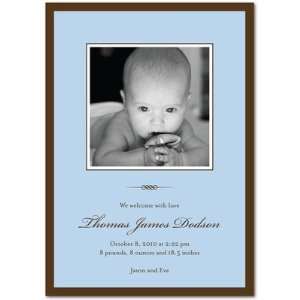 Boy Birth Announcements   Simple Border: Light Blue By Fine Moments