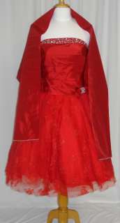 SHORT BALL GOWN PROM DRESSES RED SIZE 6