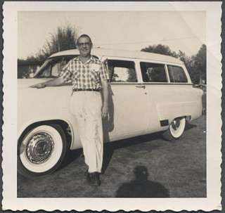 Old Car Photo Man w/ 1953 1954 Ford Ranch Wagon 487184  
